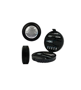 SET DE HERRAMIENTA EN FORMA DE LLANTA